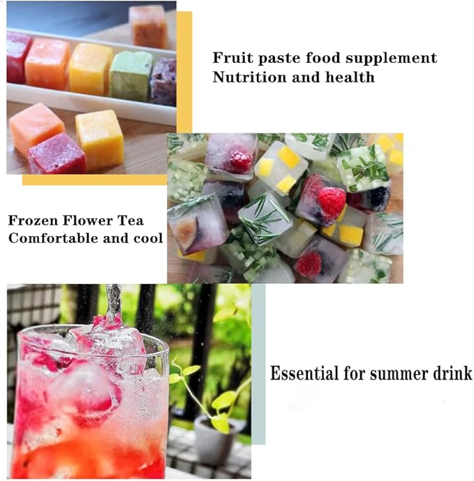 Ice Cube Tray, 3 Pack Silicone Ice Cube Molds, Ice Cube Trays, Silicone Ice Trays, Easier to Release, BPA Free for Alcohol/Coffee/Beverages (Pink, Light blue, Purple)